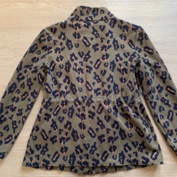 Olive Green Leopard Camo Jacket Anthropologie - Picture 4 of 5